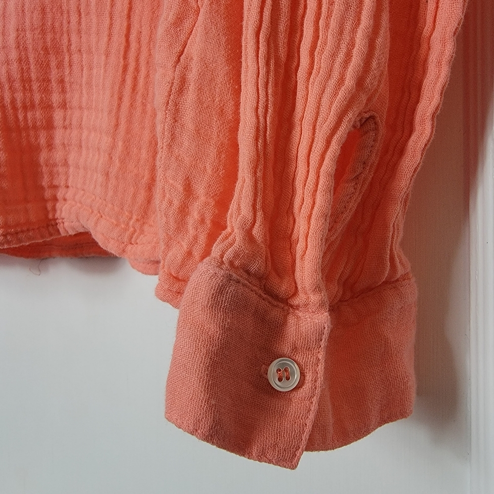 Three Dots 100% Cotton Button Down, Size L - Picture 6 of 8